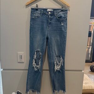 Distressed Blue Jeans